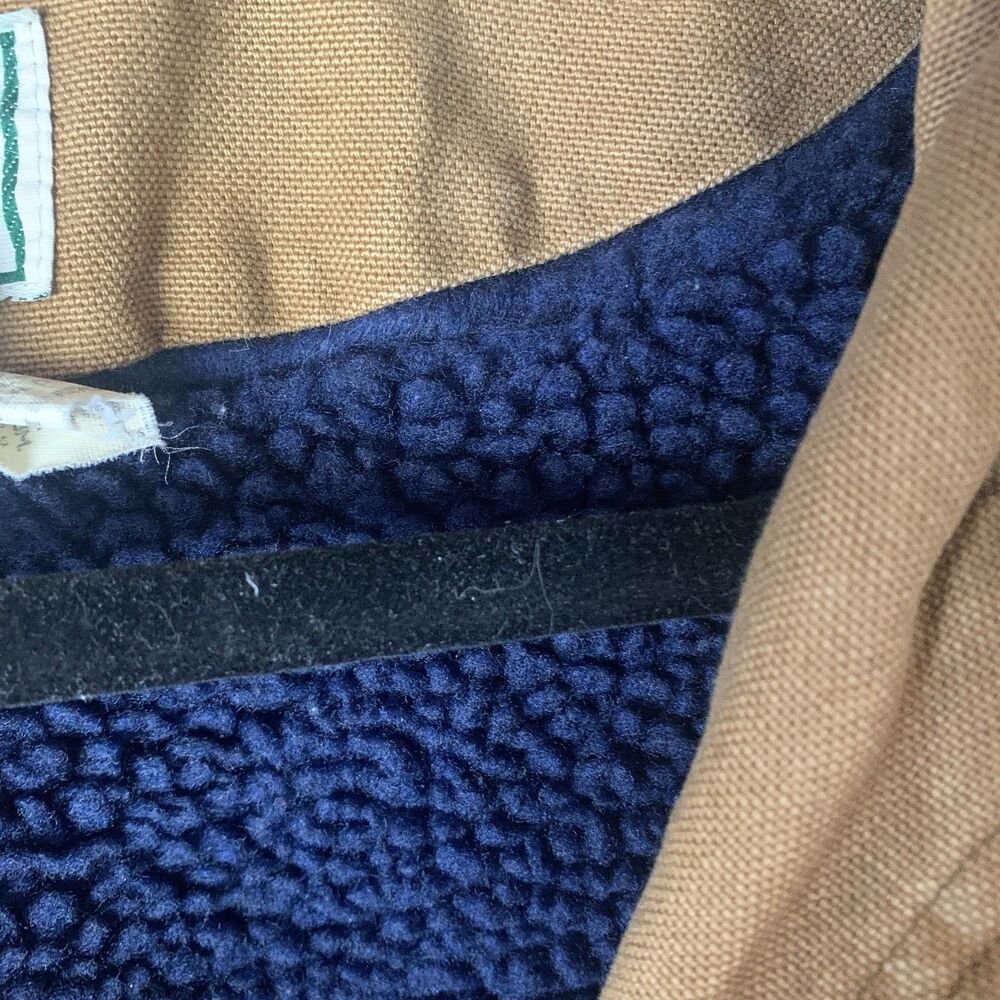 LL Bean Shearling Lined Chore Field Jacket Large? Brown Corduroy Trim Workwear - Picture 10 of 12
